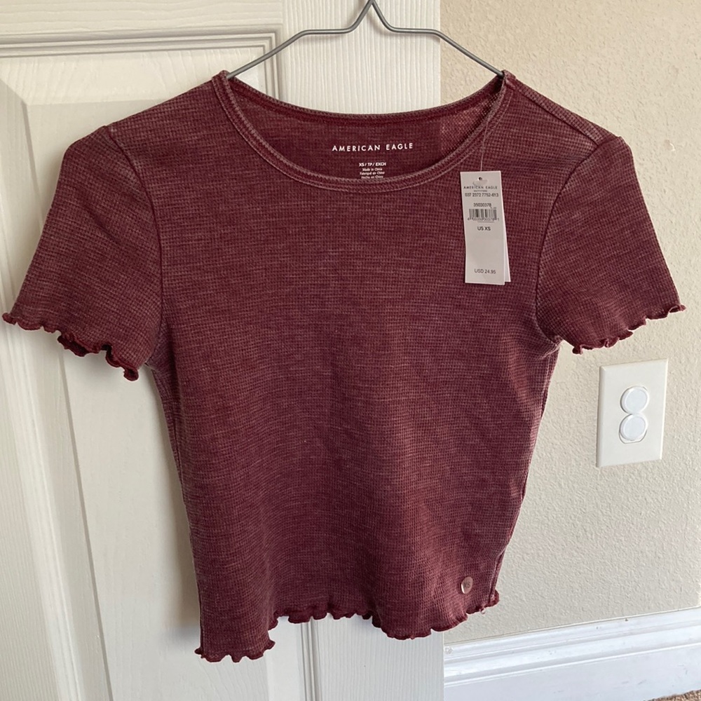 American eagle maroon/burgundy baby tee
